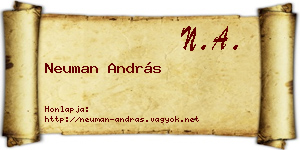 Neuman András névjegykártya